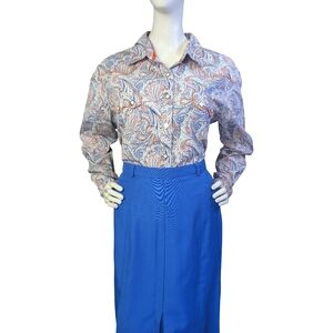 Panhandle Rough Stock Paisley Western Shirt | Ornate Snap Buttons, Women's M